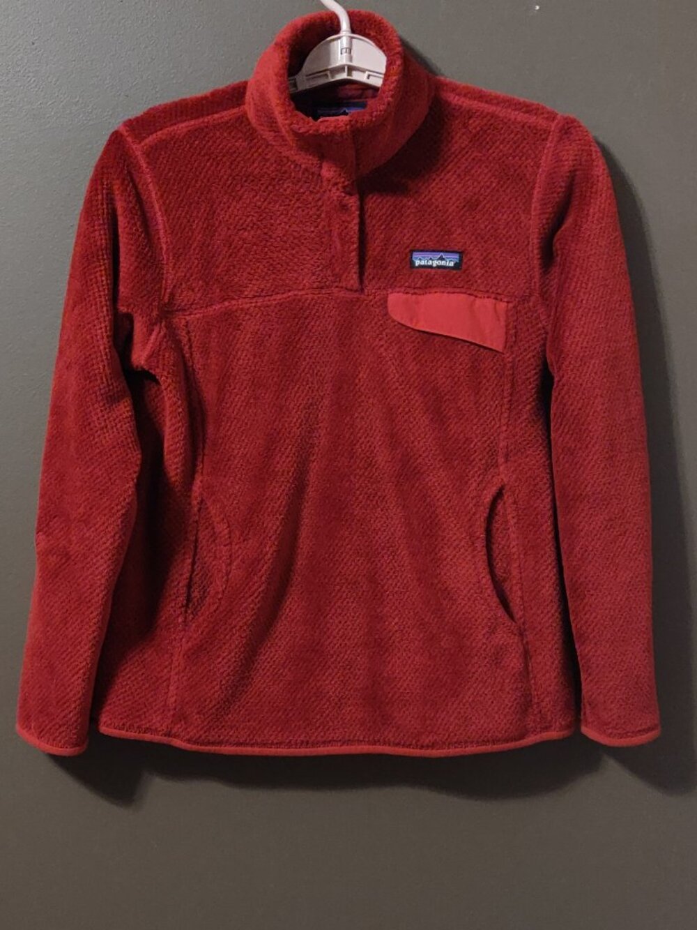 Patagonia Snap T Pullover Polartec Fleece In Deep Red Size Medium